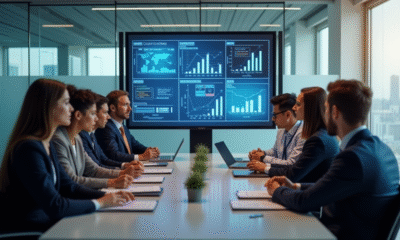 Groupe de professionnels analysant des données sociales en réunion