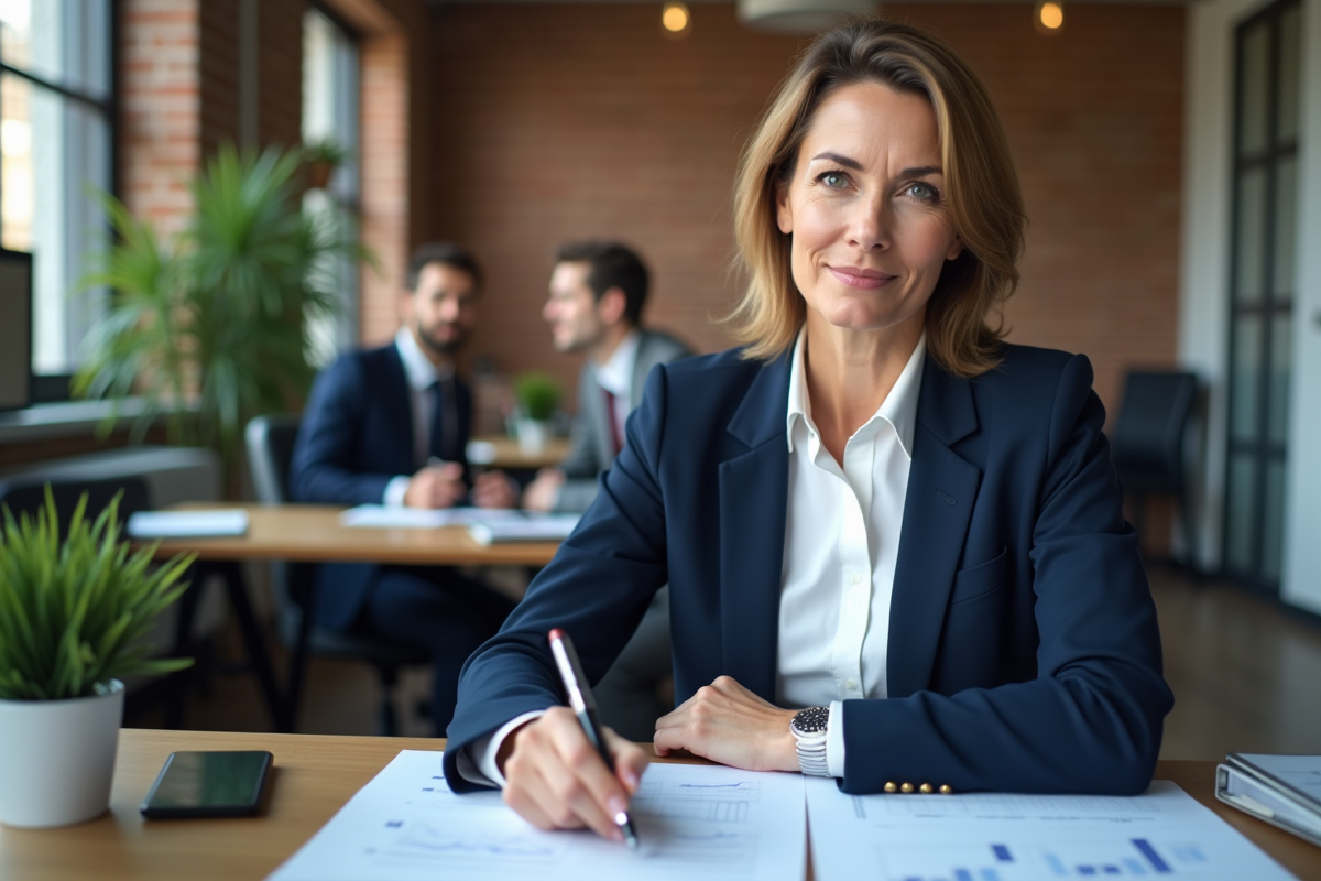 Femme HR en réunion dans un espace de coworking